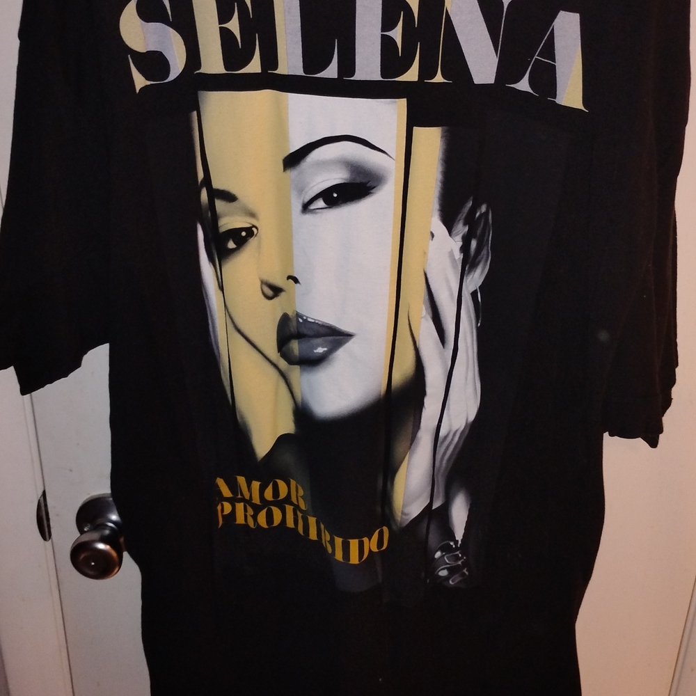 Black Graphic T-Shirt with Selena Design